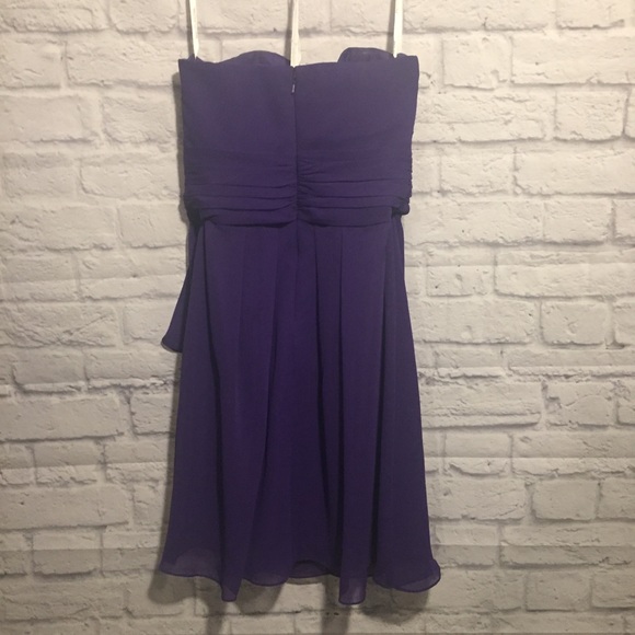 David’s Bridal Chiffon Dress with Front Cascade - Picture 5 of 8